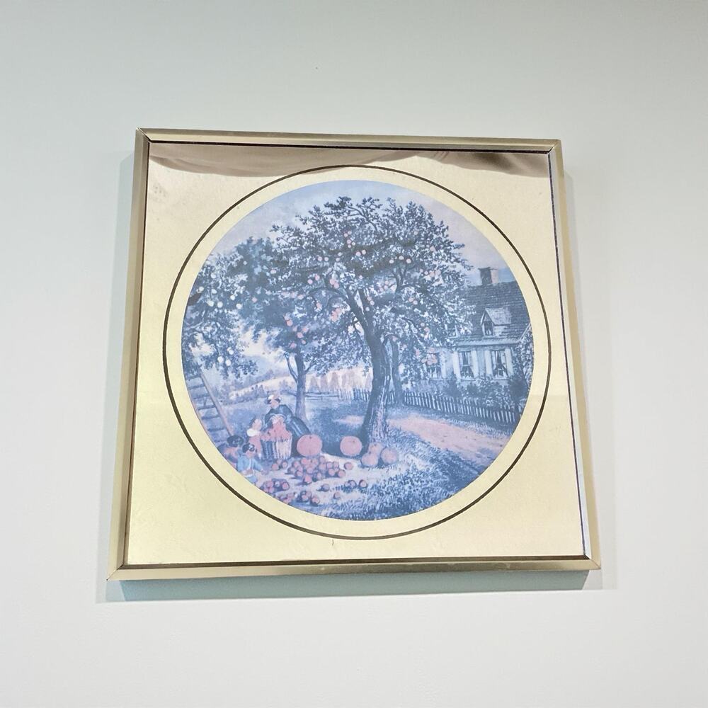 Vintage Currier & Ives “The American Homestead – Fall” Wall Art